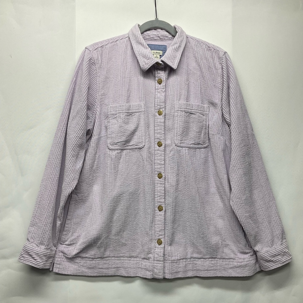 L.L.Bean Women’s Cotton Corduroy Shacket Size L  Outdoor Cabin Camping